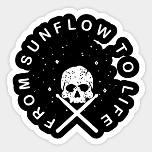 sunflow skull 2 cool simple Sticker